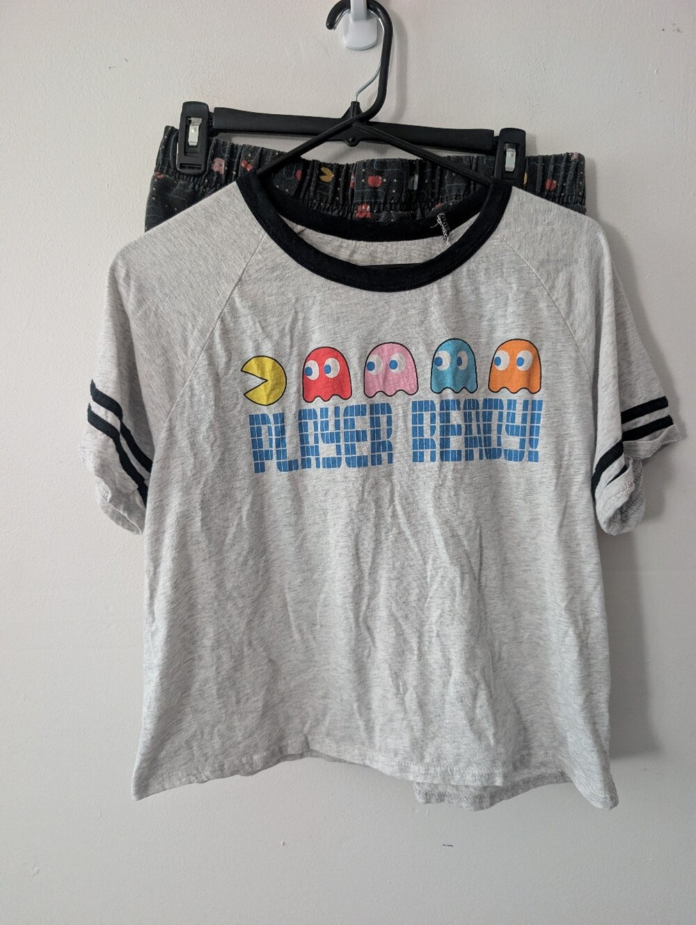 Pacman Women's Pajama Shorts And Shirt Set Size L